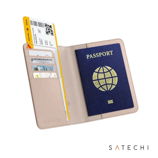 Satechi® Vegan-leather passport cover with Find My, RFID protection, wireless charging,... from ASI 84592 St Regis Group