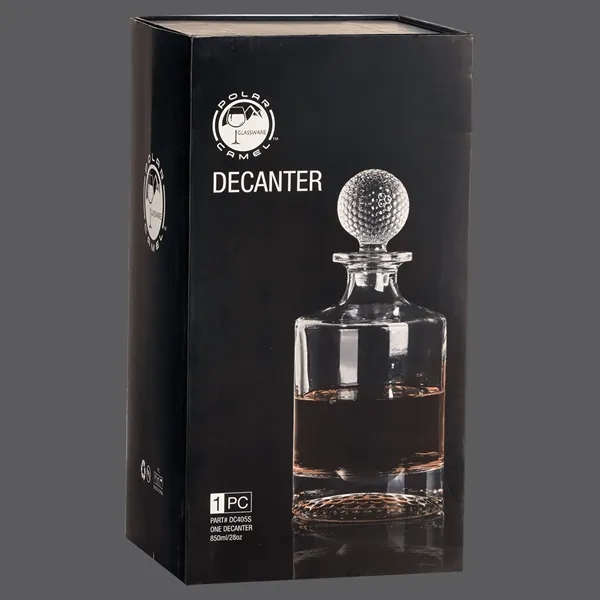 Golf inspired 850mL glass decanter ideal for custom engraving and elegant... from ASI 72657 Active Life Promo / Apres Ski Active Life