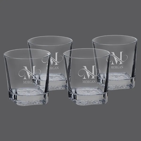 Set of four 11 oz square rocks glasses ideal for custom... from ASI 72657 Active Life Promo / Apres Ski Active Life