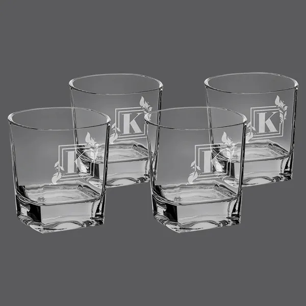 Set of four 8 oz. rectangle rocks glasses. Custom engravable. Elegant,... from ASI 72657 Active Life Promo / Apres Ski Active Life