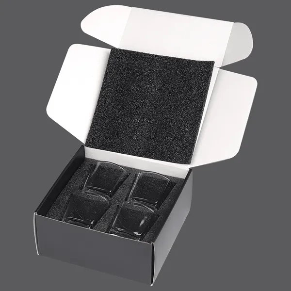 Set of four 8 oz. rectangle rocks glasses. Custom engravable. Elegant,... from ASI 72657 Active Life Promo / Apres Ski Active Life