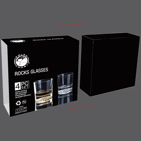 Set of 4 round rocks glasses in clear glass ready for... from ASI 72657 Active Life Promo / Apres Ski Active Life