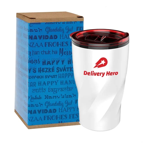 14 oz. stainless steel tumbler with polypropylene insert, twisted exterior and... from ASI 63549 Jornik Manufacturing Corp