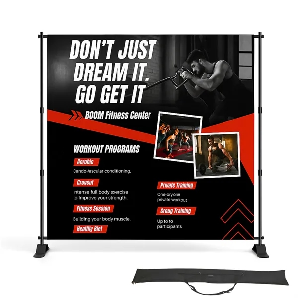 8ft x 8ft Full Color Adjustable Display Kit - Graphic, Hardware,... from ASI 94105 Visual Textile Resource