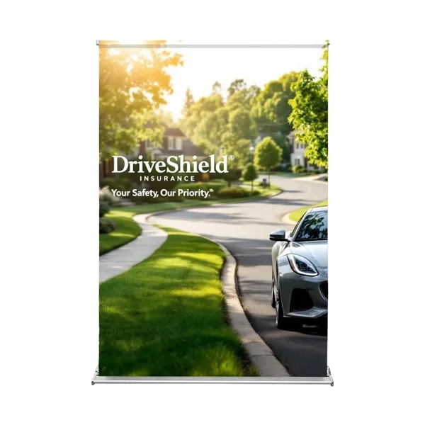 58"W x 79"H Full Color Retractable Banner Kit - Graphic, Hardware,... from ASI 94105 Visual Textile Resource