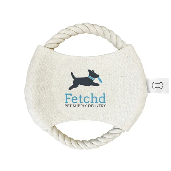 Durable Cotton Canvas pet rope disc measuring 7" diameter with full... from ASI 92980 WOV-IN® / Promopet