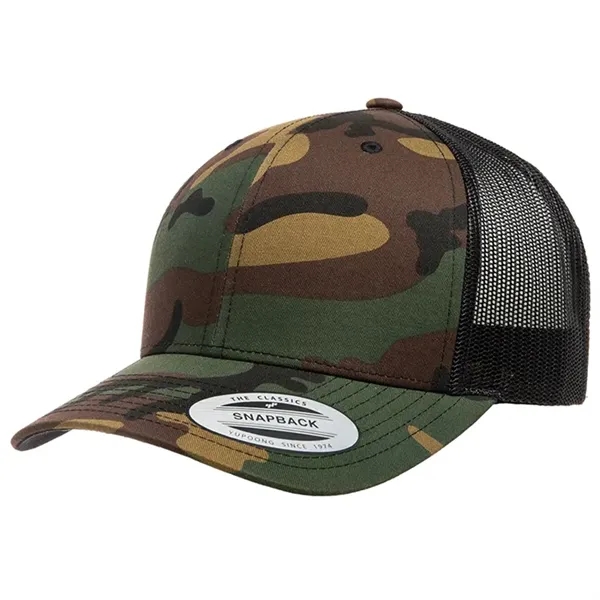 Yupoong 6606CA YP Classics Camo Retro Trucker Hat with leatherette patches... from ASI 74601 Calico