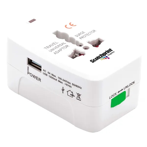 Universal Travel Adapter with USB Port.... from ASI 46755 Cosmo Promos