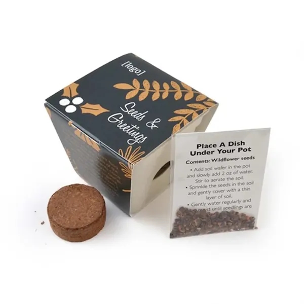 Mini planting kit, cardstock wrap with plantable medallion.... from ASI 40646 Bloomin Promotions / Bloomin' Promotions™