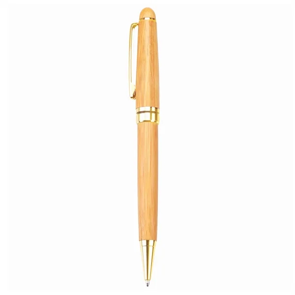 Bamboo ballpoint twist action pen with black ink.... from ASI 46755 Cosmo Promos