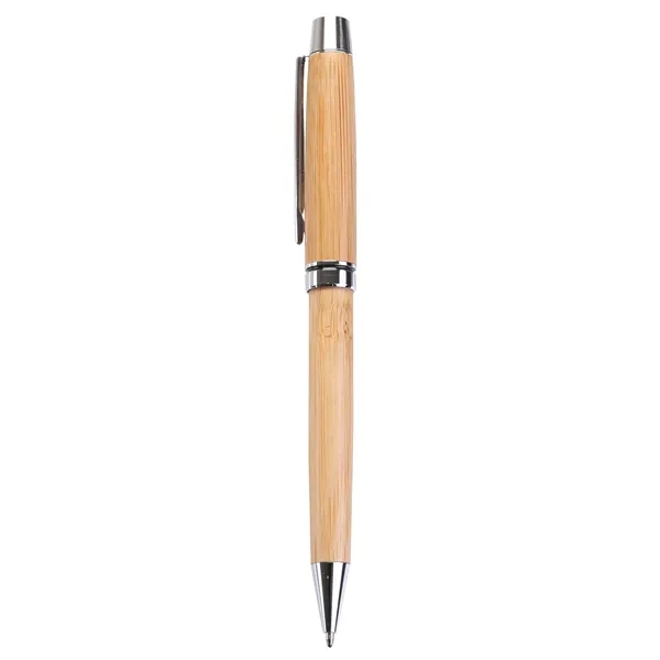 Bamboo twist ballpoint pen with black ink; Cross-style refill.... from ASI 46755 Cosmo Promos