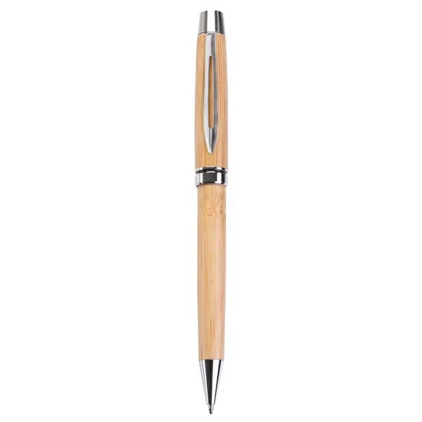 Bamboo twist ballpoint pen with black ink; Cross-style refill.... from ASI 46755 Cosmo Promos