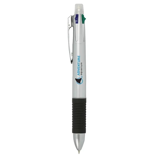 Retractable 4 color ink ballpoint pen and pencil is a 6-in-1... from ASI 46755 Cosmo Promos