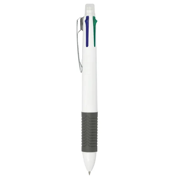 Retractable 4 color ink ballpoint pen and pencil is a 6-in-1... from ASI 46755 Cosmo Promos