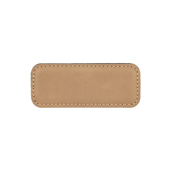 3 1/4" x 1 1/4" x 3/16" leatherette and metal badge... from ASI 74601 Calico