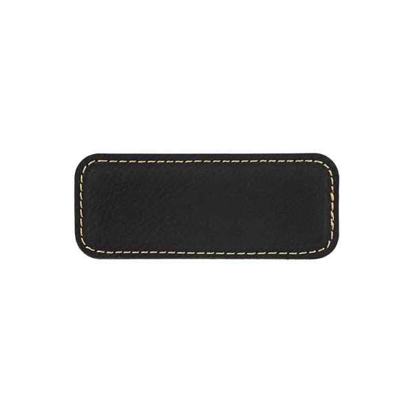 3 1/4" x 1 1/4" x 3/16" leatherette and metal badge... from ASI 74601 Calico