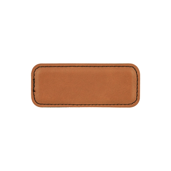 3 1/4" x 1 1/4" x 3/16" leatherette and metal badge... from ASI 74601 Calico