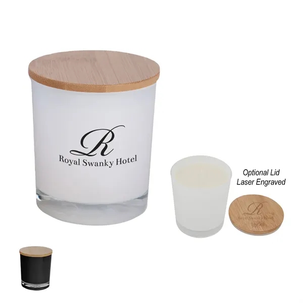 Bamboo soy candle with a vanilla scent for adding ambiance to... from ASI 61125 Hit Promotional Products / Hit®
