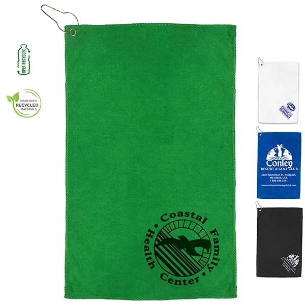 12" x 18" heavy-duty microfiber golf towel with metal grommet and... from ASI 62660 Innovation Line