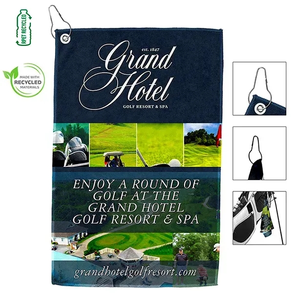12" x 18" sublimated microfiber golf towel with metal grommet and... from ASI 62660 Innovation Line