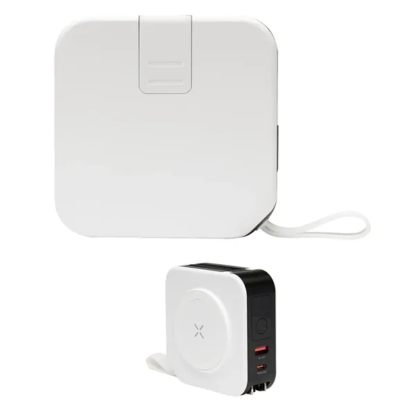 5-in-1 device with wall charger, wireless charger, power bank, charging cable... from ASI 61125 Hit Promotional Products / Hit®