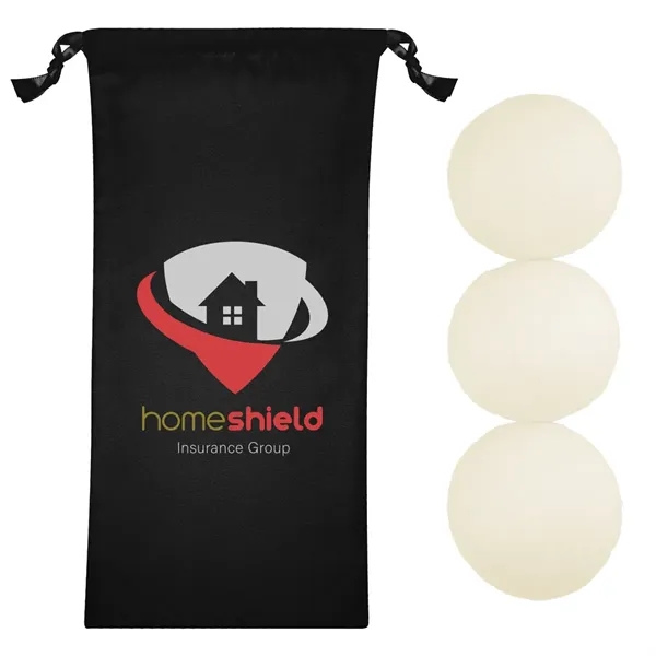 Set of 3 wool dryer balls in a drawstring pouch.... from ASI 61125 Hit Promotional Products / Hit®