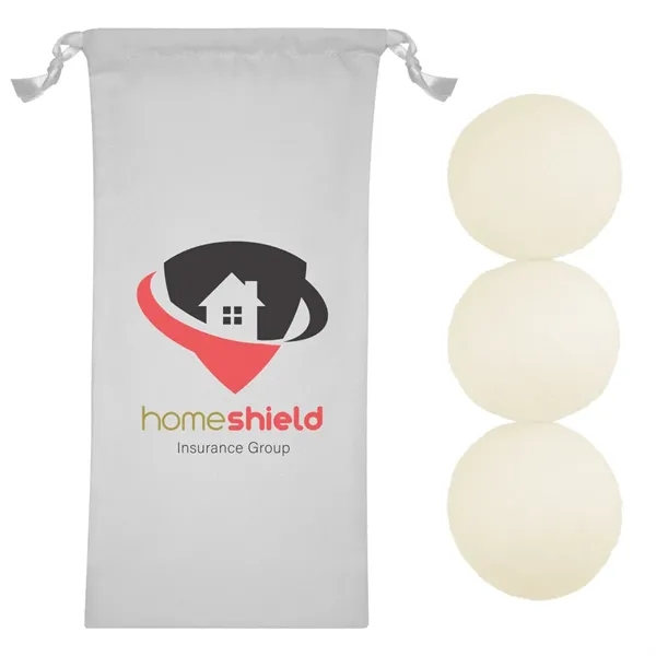 Set of 3 wool dryer balls in a drawstring pouch.... from ASI 61125 Hit Promotional Products / Hit®