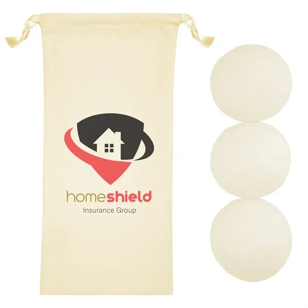 Set of 3 wool dryer balls in a drawstring pouch.... from ASI 61125 Hit Promotional Products / Hit®