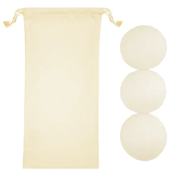 Set of 3 wool dryer balls in a drawstring pouch.... from ASI 61125 Hit Promotional Products / Hit®