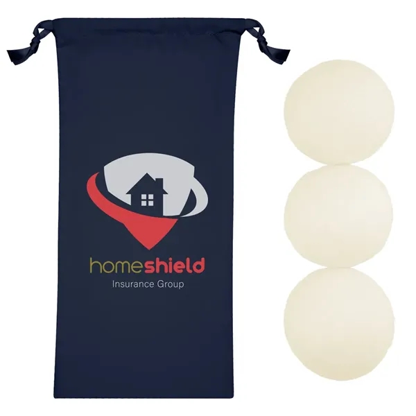 Set of 3 wool dryer balls in a drawstring pouch.... from ASI 61125 Hit Promotional Products / Hit®