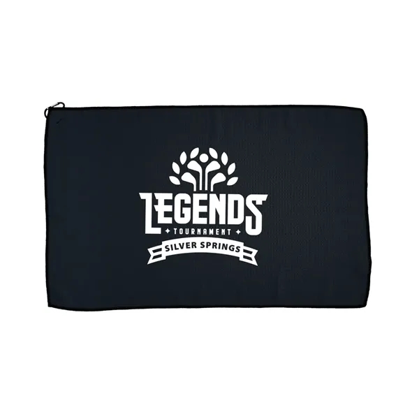 16.5" x 25" recycled polyester golf towel with carabiner attachment.... from ASI 61125 Hit Promotional Products / Hit®