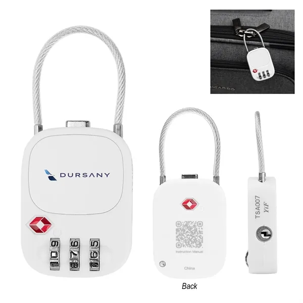 TSA-approved luggage lock with reinforced metal cable and 3-digit combination.... from ASI 61125 Hit Promotional Products / Hit®