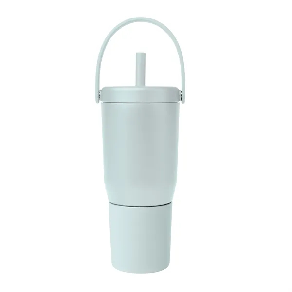 35 oz. powder-coated stainless steel tumbler with straw and carry handle.... from ASI 61125 Hit Promotional Products / Hit®