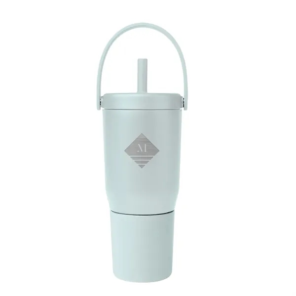 25 oz. stainless steel tumbler with powder-coated finish and straw, lid... from ASI 61125 Hit Promotional Products