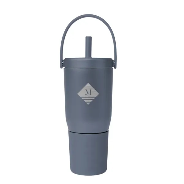 25 oz. stainless steel tumbler with powder-coated finish and straw, lid... from ASI 61125 Hit Promotional Products