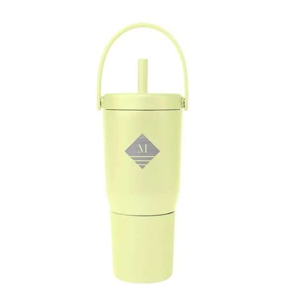 25 oz. stainless steel tumbler with powder-coated finish and straw, lid... from ASI 61125 Hit Promotional Products