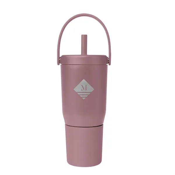 25 oz. stainless steel tumbler with powder-coated finish and straw, lid... from ASI 61125 Hit Promotional Products