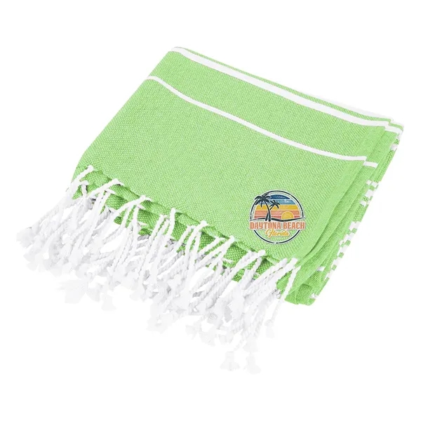 40" x 73" recycled cotton beach blanket with striped pattern and... from ASI 61125 Hit Promotional Products / Hit®