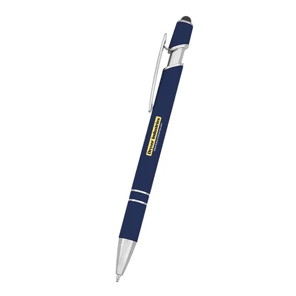 rABS constructed pen with plunger action mechanism, blue ink and stylus... from ASI 61125 Hit Promotional Products / Hit®