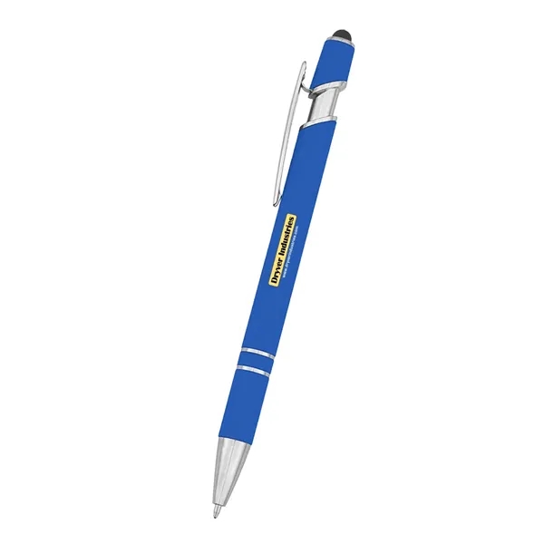rABS constructed pen with plunger action mechanism, blue ink and stylus... from ASI 61125 Hit Promotional Products / Hit®