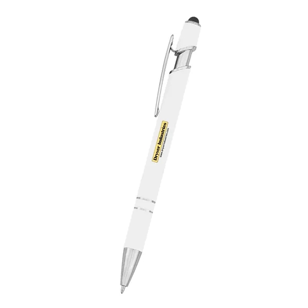 rABS constructed pen with plunger action mechanism, blue ink and stylus... from ASI 61125 Hit Promotional Products / Hit®