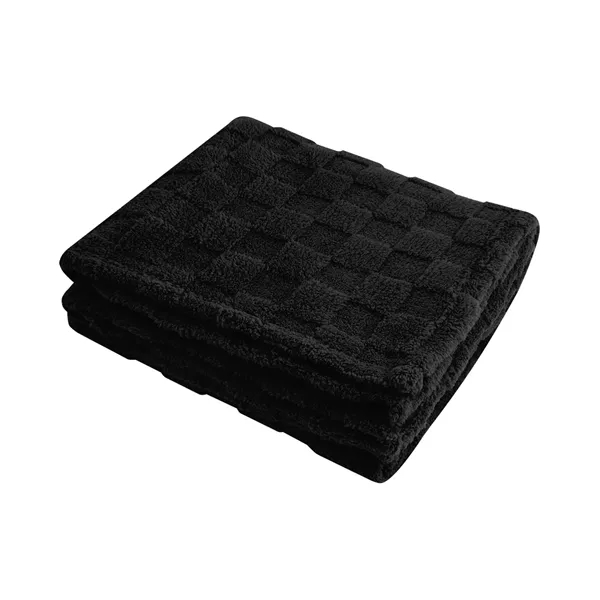 50" x 60" checkered Sherpa blanket made with rPET materials.... from ASI 61125 Hit Promotional Products / Hit®