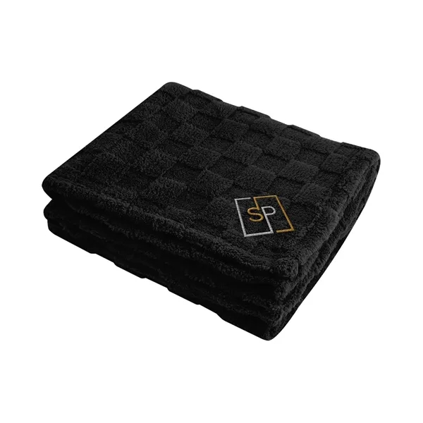 50" x 60" checkered Sherpa blanket made with rPET materials.... from ASI 61125 Hit Promotional Products / Hit®