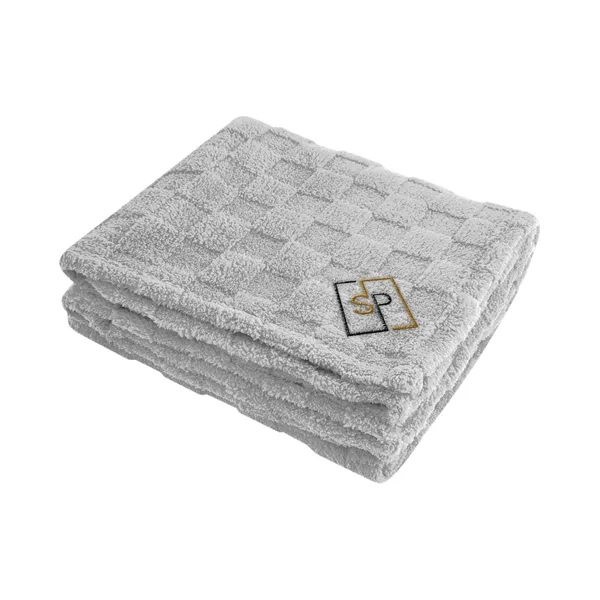 50" x 60" checkered Sherpa blanket made with rPET materials.... from ASI 61125 Hit Promotional Products / Hit®