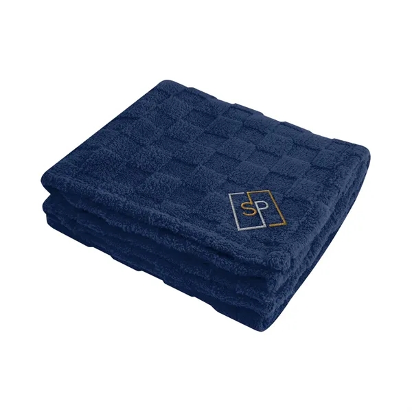 50" x 60" checkered Sherpa blanket made with rPET materials.... from ASI 61125 Hit Promotional Products / Hit®