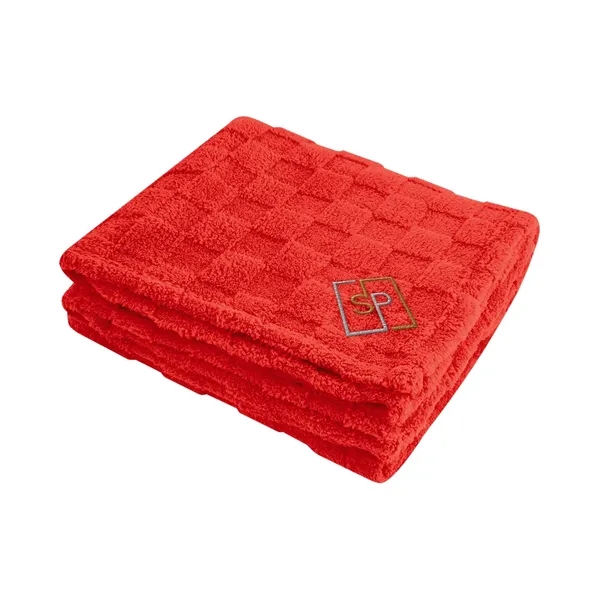 50" x 60" checkered Sherpa blanket made with rPET materials.... from ASI 61125 Hit Promotional Products / Hit®