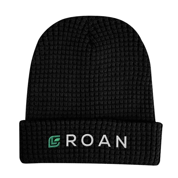 Waffle knit pattern beanie made with rPET materials.... from ASI 61125 Hit Promotional Products / Hit®