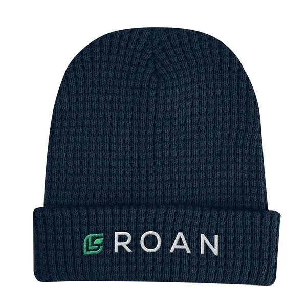 Waffle knit pattern beanie made with rPET materials.... from ASI 61125 Hit Promotional Products / Hit®
