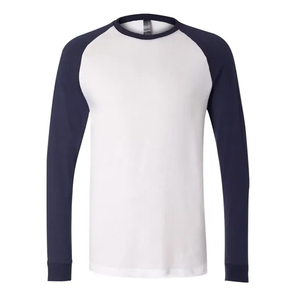 Adult long sleeve raglan baseball t-shirt. Blank product.... from ASI 84358 S&S Activewear
