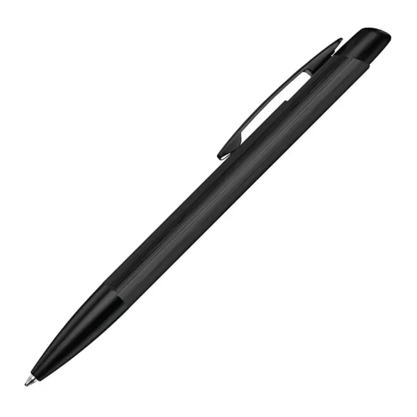 Brushed aluminum ballpoint pen with black trim.... from ASI 84592 St Regis Group